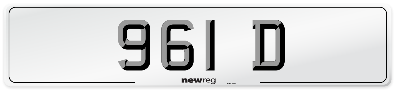 961 D Number Plate from New Reg